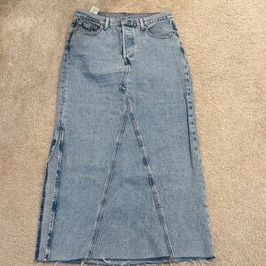 Levi's Light Blue Denim Midi Skirt